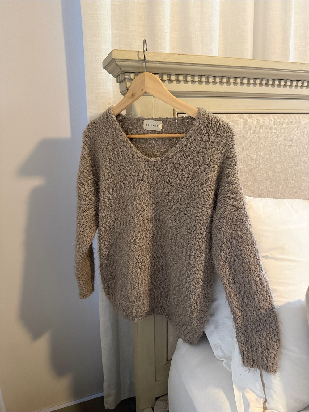 Cozy Taupe V-Neck Sweater